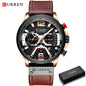 Montres pour hommes Relogio Masculino 2021 Top Marque De Luxe Hommes Militaire Sport Montre-Bracelet En Cuir Montre À Quartz Erkek Saat Curren 8329