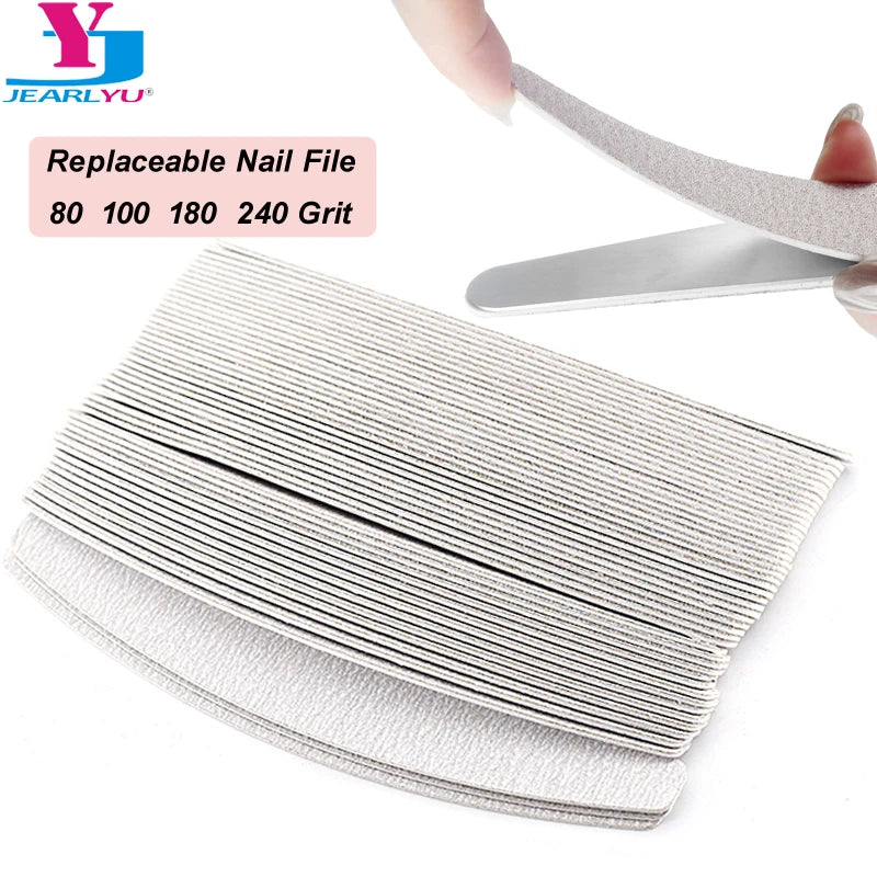 100Pcs/Lot Moon Replacement Sandpaper Files with Metal Handle – Multi-Grit Set (80, 100, 180, 240) for Saws