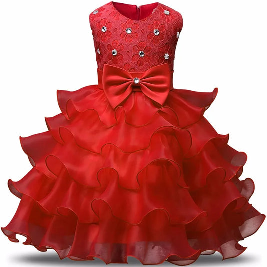 Robe de demoiselle d'honneur Tutu Fluffy Baby Girls Robes Robes Fête de mariage Enfants Vêtements Anniversaire Noël Fantaisie Robe de bal