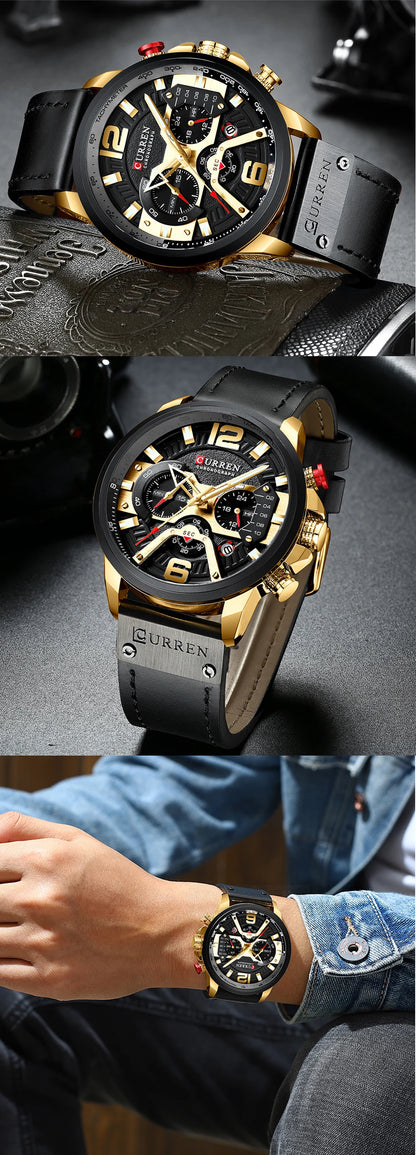 Montres pour hommes Relogio Masculino 2021 Top Marque De Luxe Hommes Militaire Sport Montre-Bracelet En Cuir Montre À Quartz Erkek Saat Curren 8329