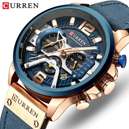 Montres pour hommes Relogio Masculino 2021 Top Marque De Luxe Hommes Militaire Sport Montre-Bracelet En Cuir Montre À Quartz Erkek Saat Curren 8329