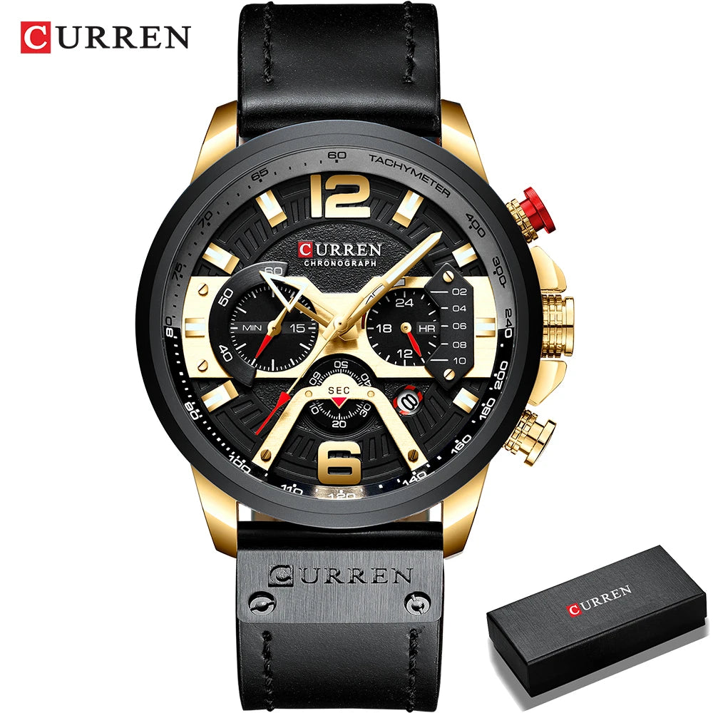 Montres pour hommes Relogio Masculino 2021 Top Marque De Luxe Hommes Militaire Sport Montre-Bracelet En Cuir Montre À Quartz Erkek Saat Curren 8329