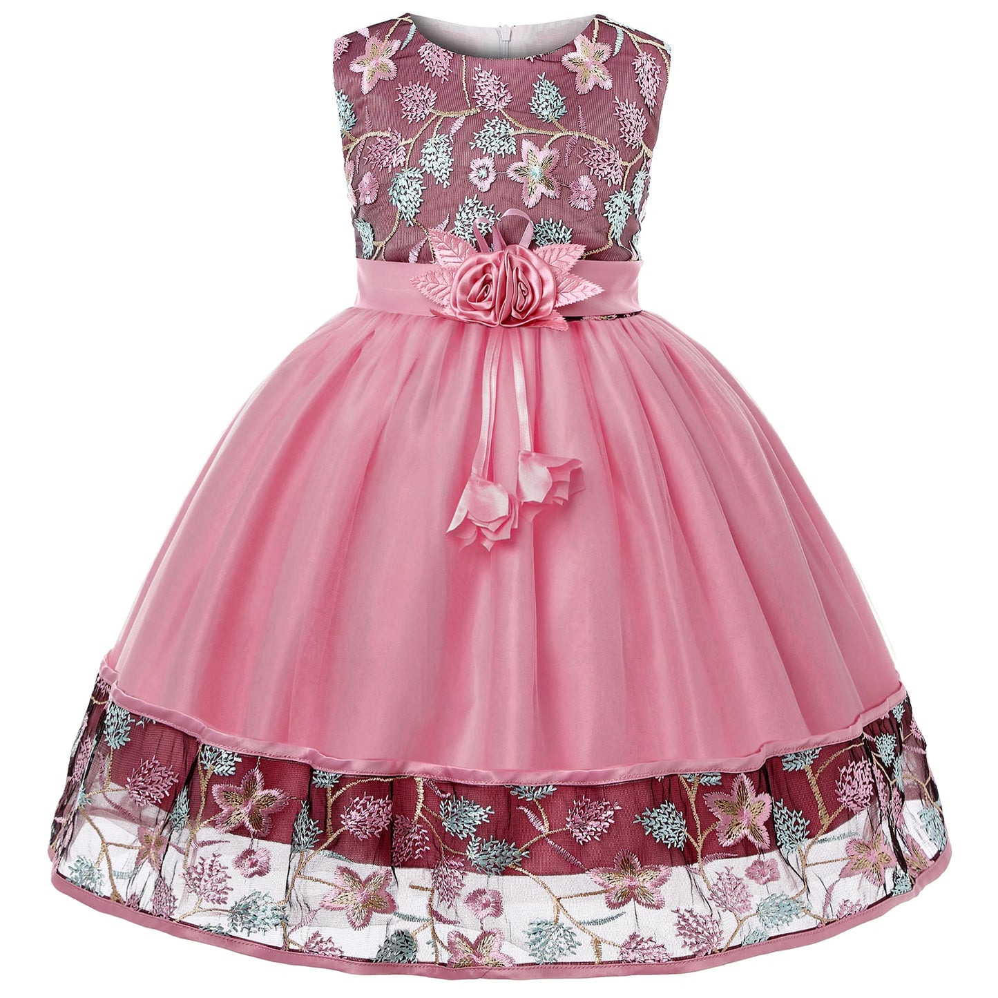 Robe de broderie européenne et américaine robe de soirée en dentelle pour fille robe de princesse en gaze filet pour enfant robe Pengpeng