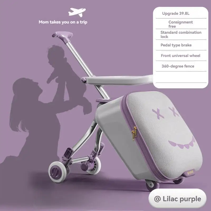 Children's Luggage Case Can Ride and Walk the Baby's Suitcase The Baby Can Take the Suitcase. The 20-Inch Folding Stroller Can