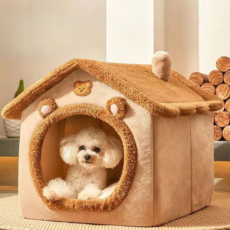 All Seasons Warm Washable Cat & Dog House – Soft, Cozy, and Durable Pet Bed