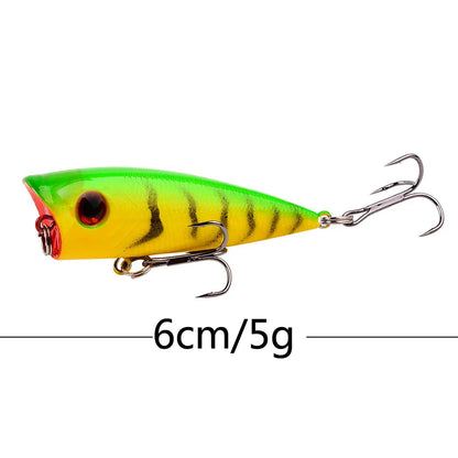 1Pcs 7cm 12g Popper Fishing Lure Hard Artificial Bait Topwater with 2 Treble Hooks Carp Fishing Lures Wobbler Crankbait Pesca