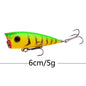 1Pcs 7cm 12g Popper Fishing Lure Hard Artificial Bait Topwater with 2 Treble Hooks Carp Fishing Lures Wobbler Crankbait Pesca