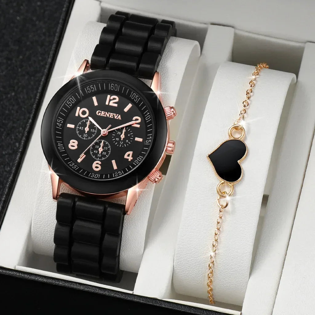 5/2PCS Luxury Watch & Jewelry Set