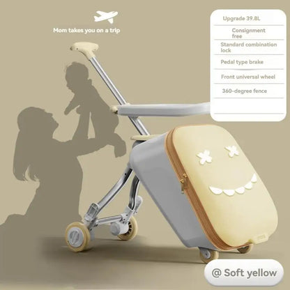 Children's Luggage Case Can Ride and Walk the Baby's Suitcase The Baby Can Take the Suitcase. The 20-Inch Folding Stroller Can