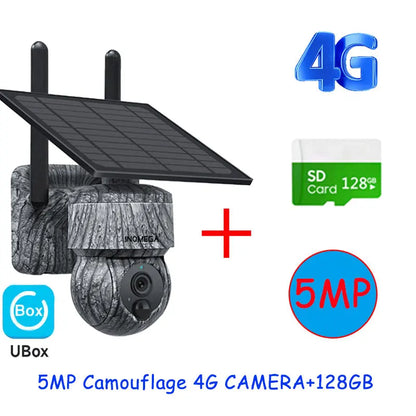 WIFI Wireless PTZ Solar Camera 4G SIM With Solar Panel Two Way Audio Security Protection CCTV Camera Battery Cam