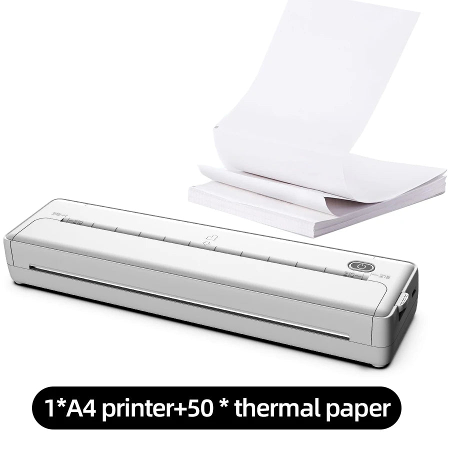 A4 Portable Printer, Lightweight And Compact Thermal Mobile Printer, Wireless Printer For Travel, Vehicles, Office