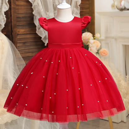 Robe de princesse rouge pour petite fille