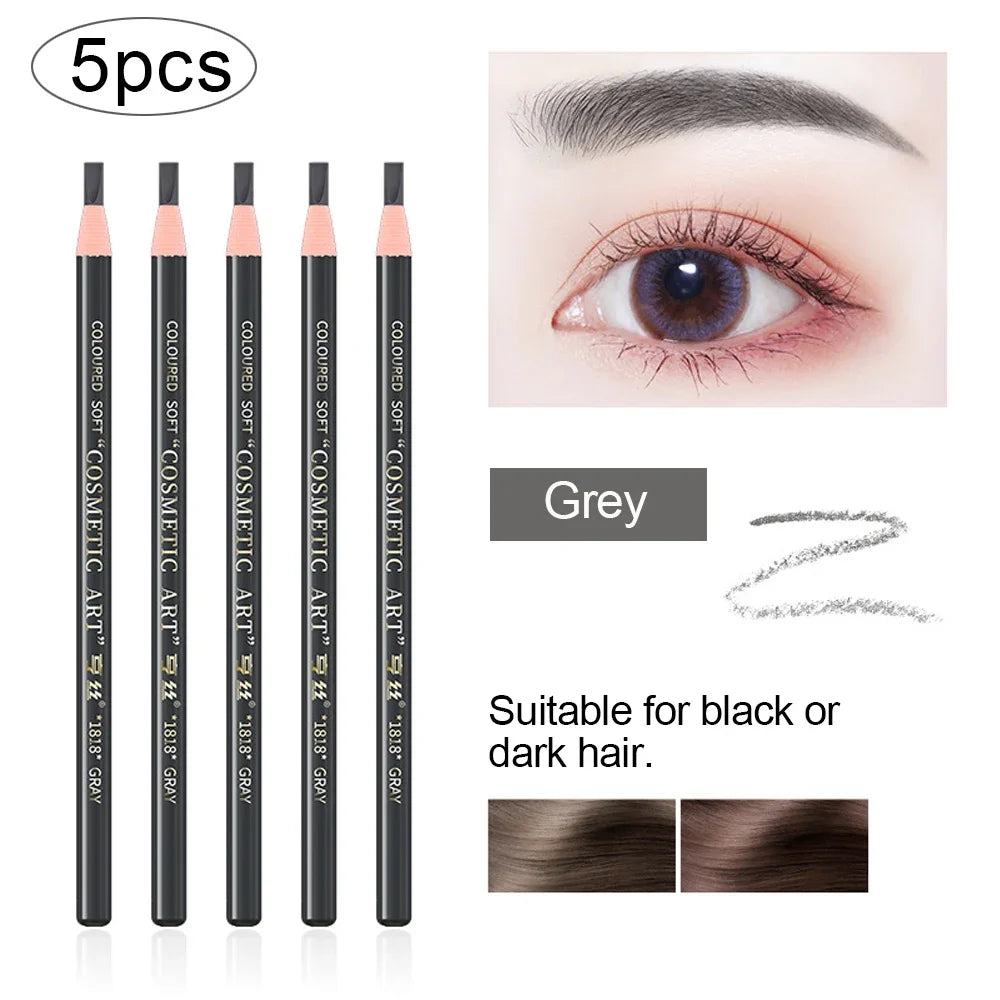 5pcs Professional Microblading Eyebrow Pencils – Waterproof & Long-Lasting