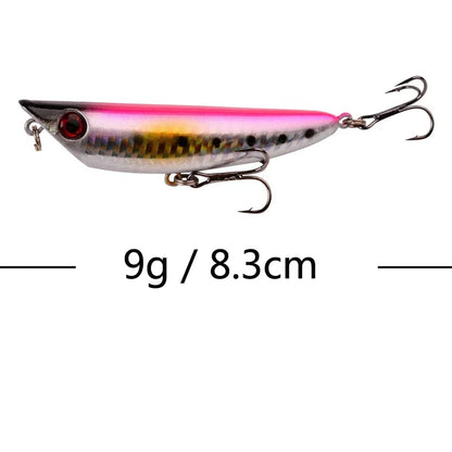 1Pcs 7cm 12g Popper Fishing Lure Hard Artificial Bait Topwater with 2 Treble Hooks Carp Fishing Lures Wobbler Crankbait Pesca