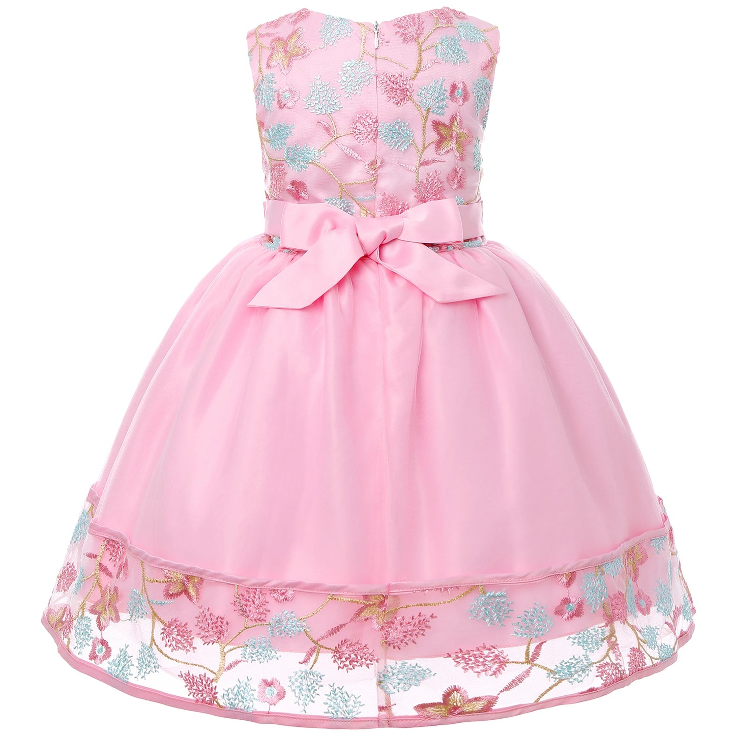 Europäischen und Amerikanischen stickerei kleid kleid mädchen party spitze prinzessin kleid blume kind net gaze Pengpeng kleid