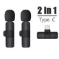 Wireless Lavalier Microphone Portable Audio Video Recording Mini Mic for iPhone Android Live Broadcast Gaming Phone Mic