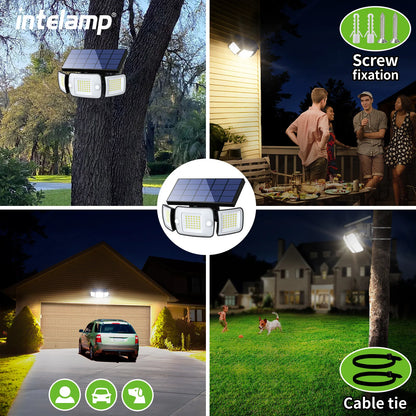 Solar Outdoor Light Motion Sensor Waterproof Bright Wall Street Lamp For Garden Yard and Farm