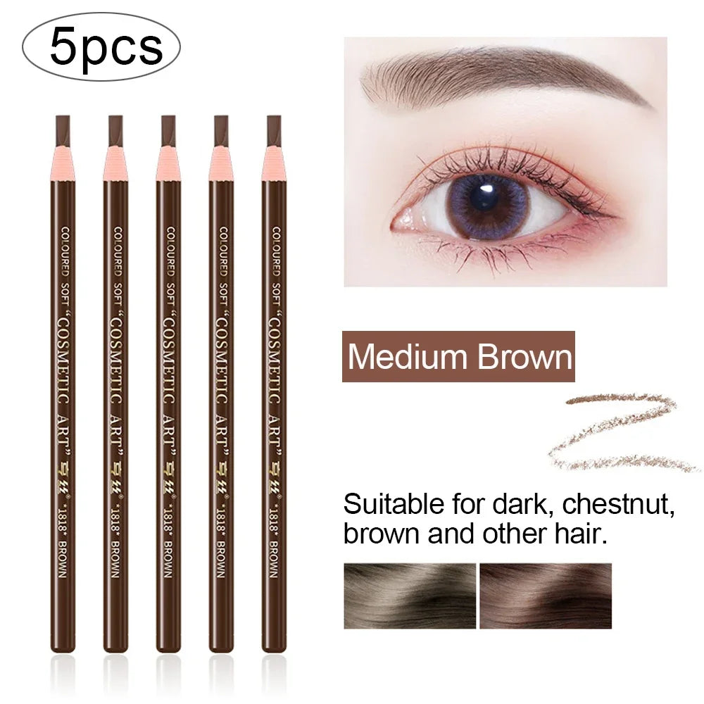 5pcs Professional Microblading Eyebrow Pencils – Waterproof & Long-Lasting