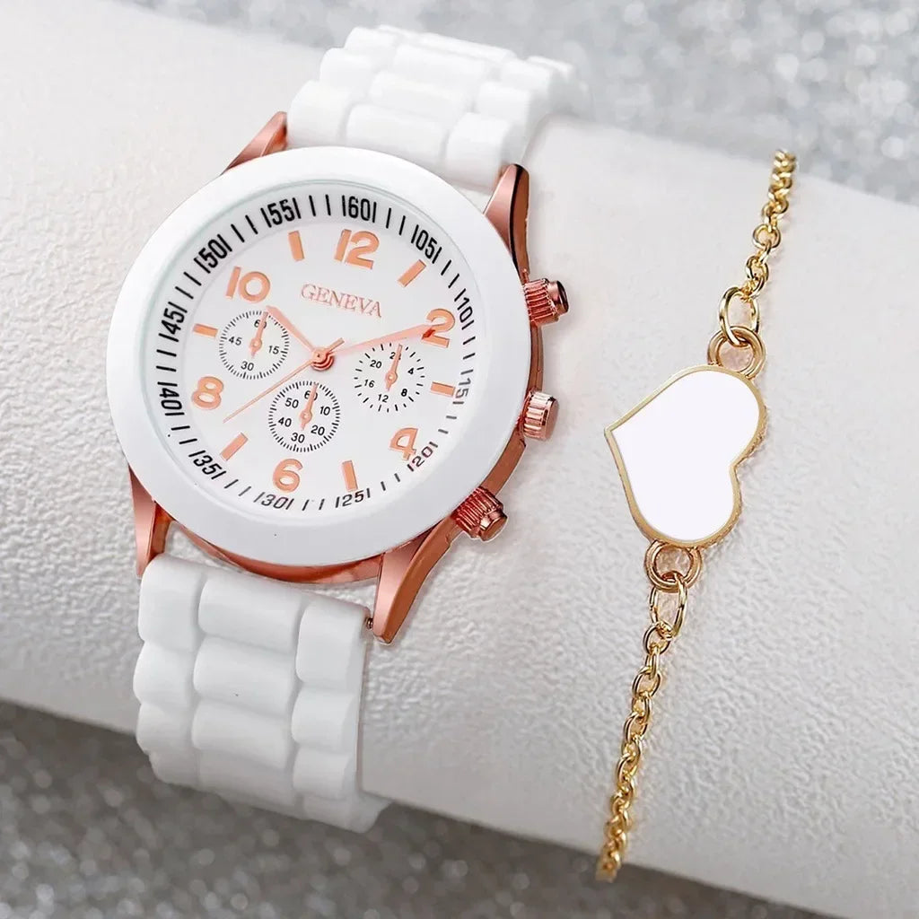 5/2PCS Luxury Watch & Jewelry Set