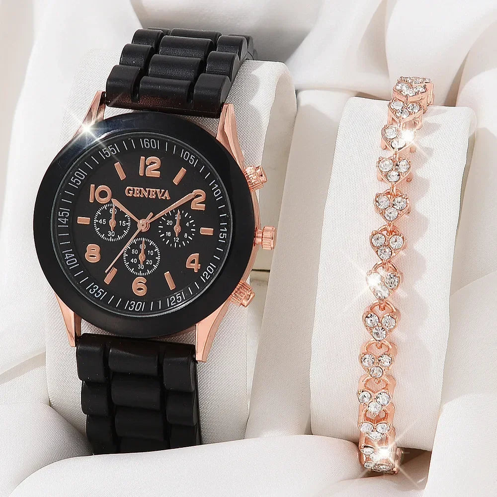 5/2PCS Luxury Watch & Jewelry Set