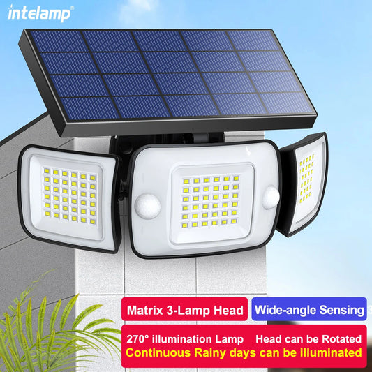 Lampe solaire d'extérieur avec détecteur de mouvement et applique murale étanche pour jardin, cour et ferme