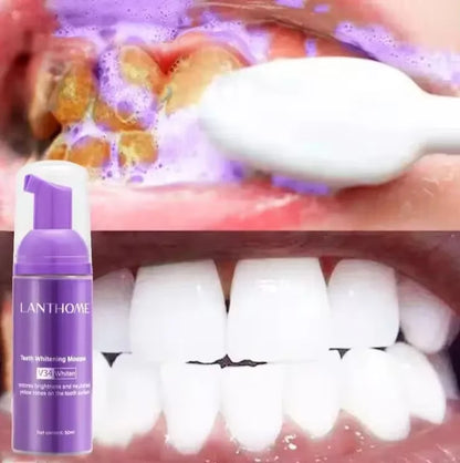 V34 Purple Teeth Whitening Toothpaste Remove Plaque Stains Cleaning Oral Hygiene Dental Bleach Tools Fresh Breath Beauty Health