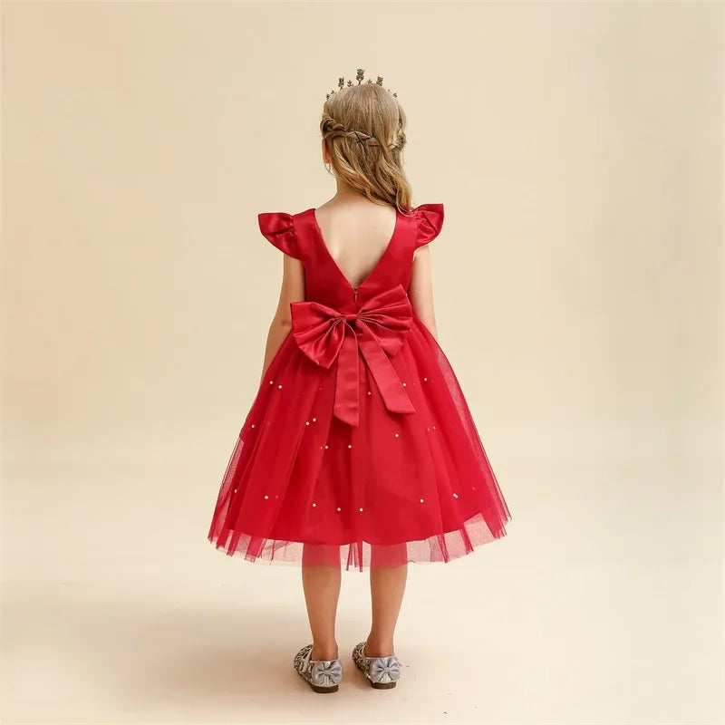 Robe de princesse rouge pour petite fille