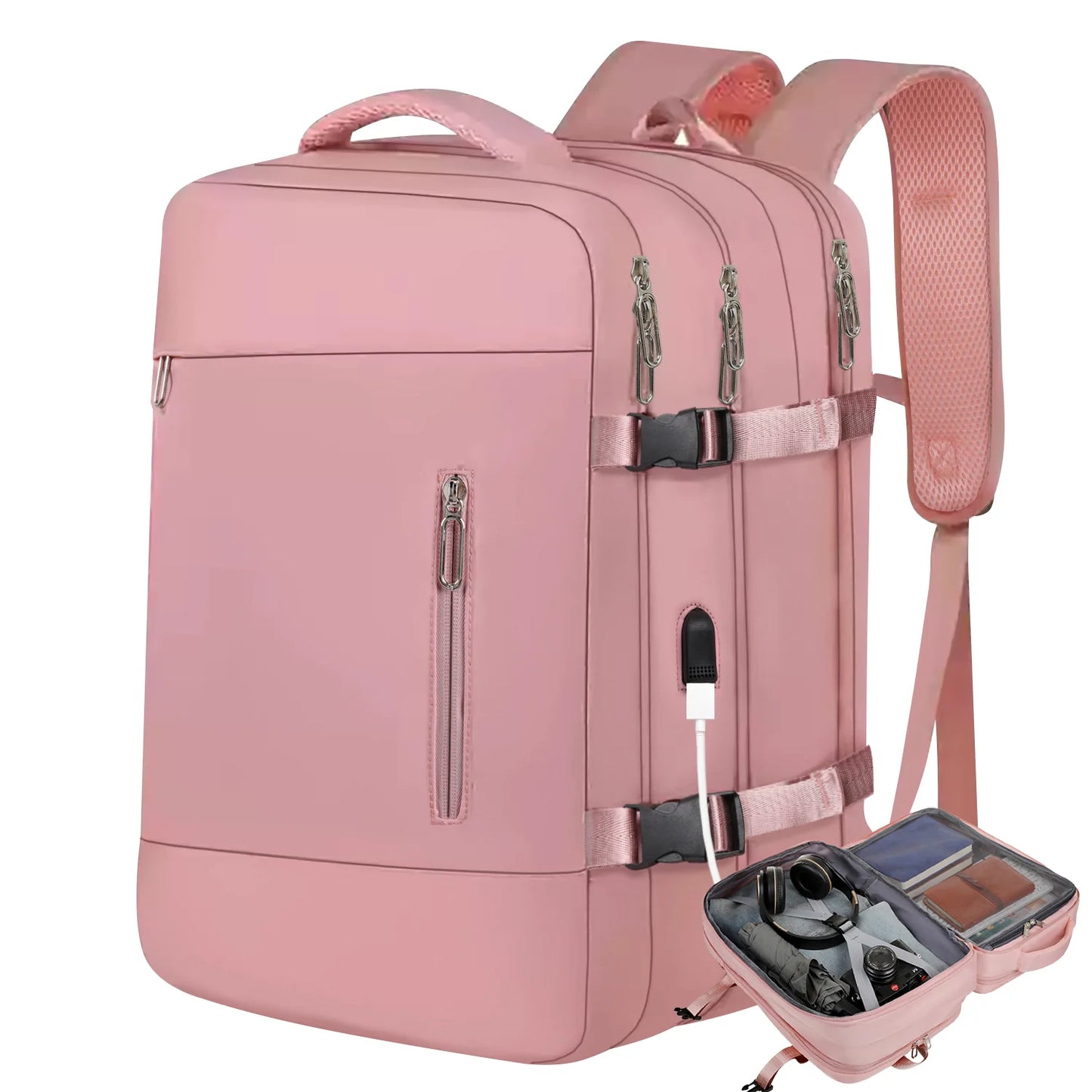 Travel Backpack for Women Man Large Capacity Carry On Luggage Travel Bag with USB Charging Port Personal Item Backpack 15.6inch