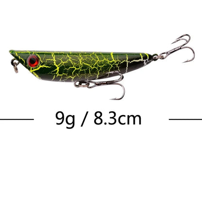 1Pcs 7cm 12g Popper Fishing Lure Hard Artificial Bait Topwater with 2 Treble Hooks Carp Fishing Lures Wobbler Crankbait Pesca