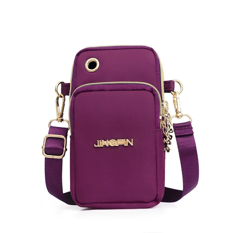 Buylor New Mobile Phone Crossbody Bags for Women Fashion Women Shoulder Bag Cell Phone Pouch, With Headphone Plug 3 Layer Wallet