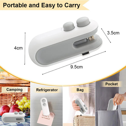 2-in-1 Mini Sealing Machine | USB Rechargeable Heat Sealer for Plastic Bags