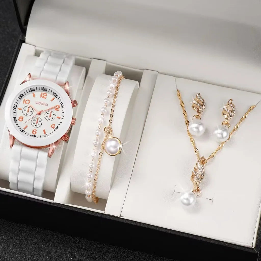 5/2PCS Luxury Watch & Jewelry Set