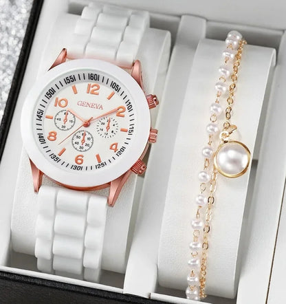 5/2PCS Luxury Watch & Jewelry Set