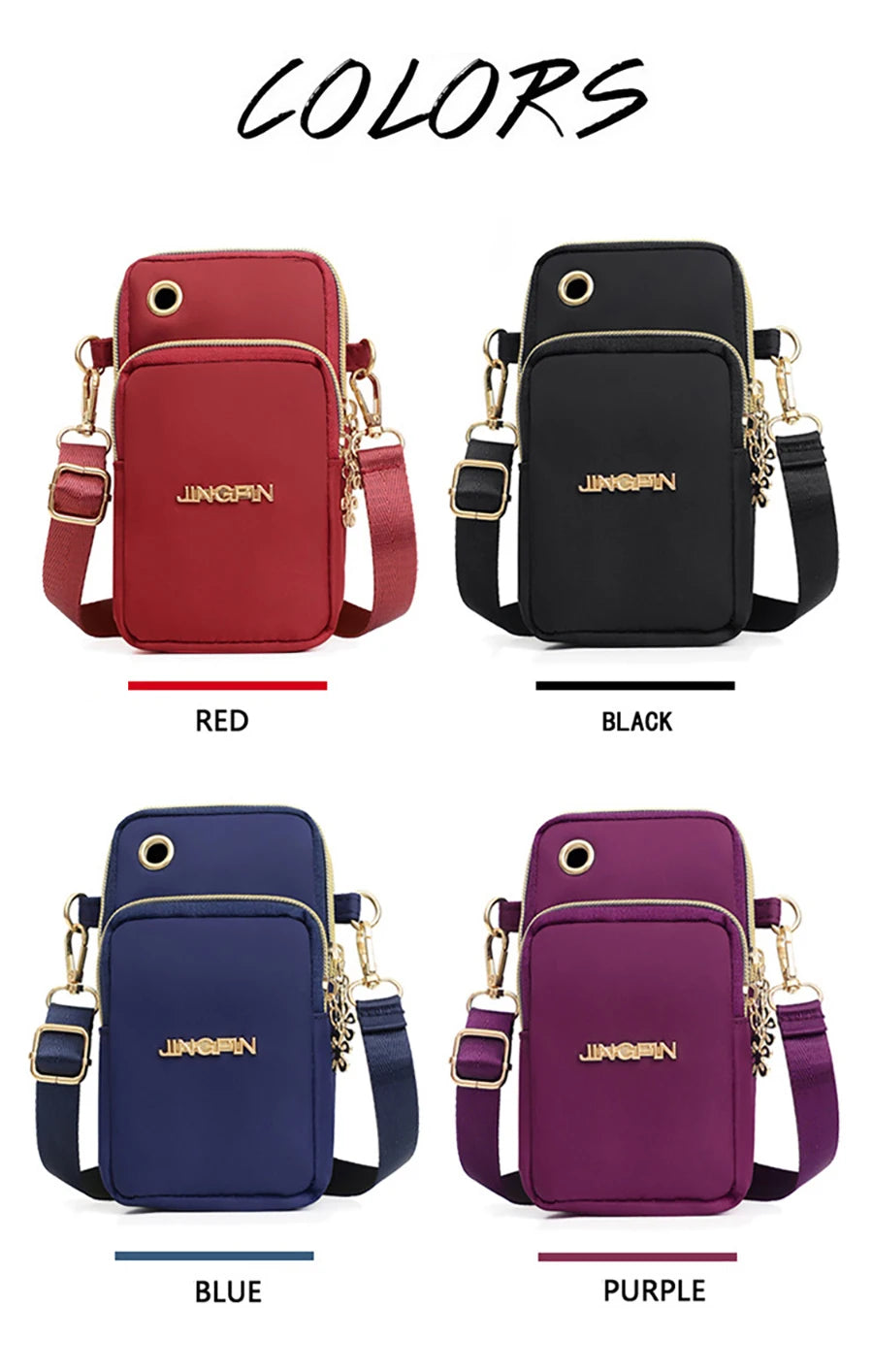 Buylor New Mobile Phone Crossbody Bags for Women Fashion Women Shoulder Bag Cell Phone Pouch, With Headphone Plug 3 Layer Wallet