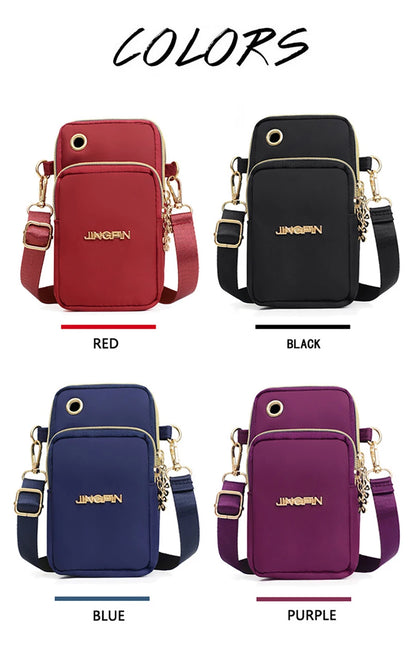 Buylor New Mobile Phone Crossbody Bags for Women Fashion Women Shoulder Bag Cell Phone Pouch, With Headphone Plug 3 Layer Wallet