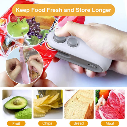 2-in-1 Mini Sealing Machine | USB Rechargeable Heat Sealer for Plastic Bags