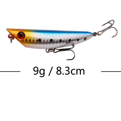 1Pcs 7cm 12g Popper Fishing Lure Hard Artificial Bait Topwater with 2 Treble Hooks Carp Fishing Lures Wobbler Crankbait Pesca