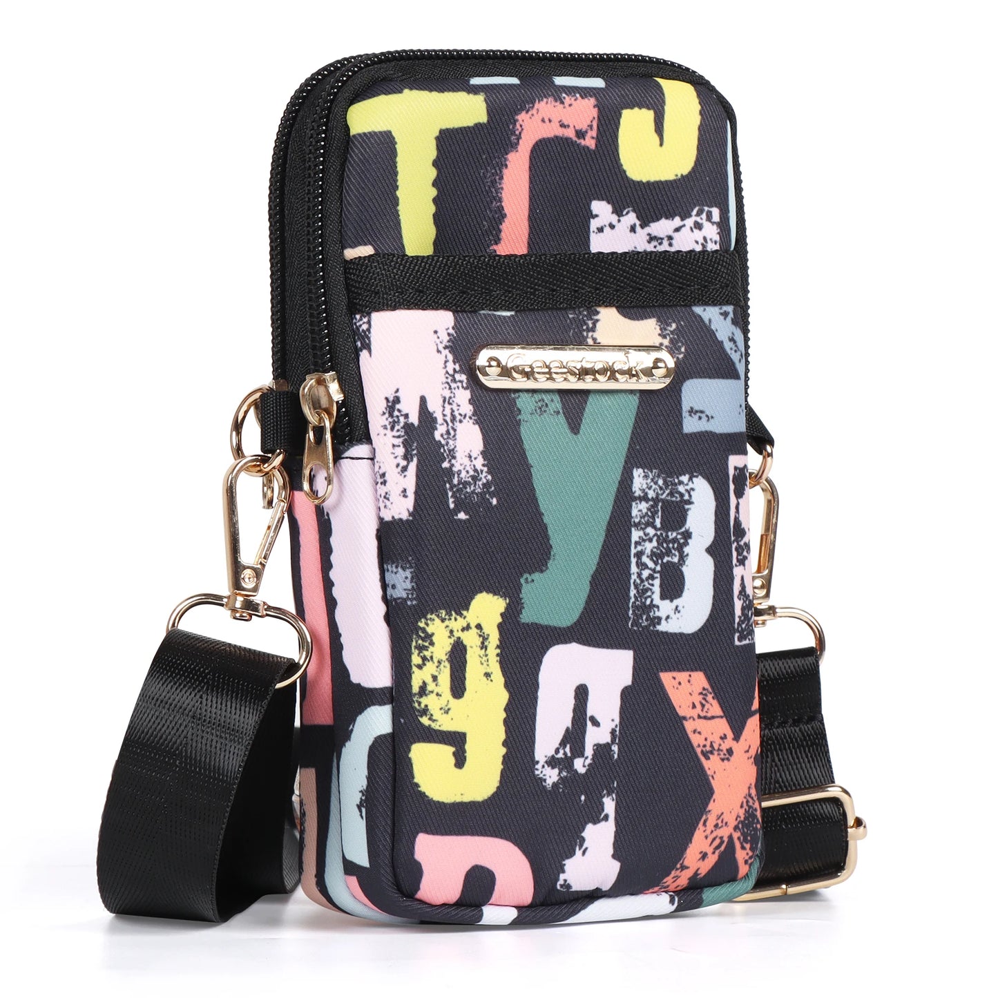 Buylor Nouveaux sacs à bandoulière pour téléphone portable pour femmes Sac à bandoulière tendance pour femmes Pochette pour téléphone portable avec prise casque Portefeuille à 3 couches