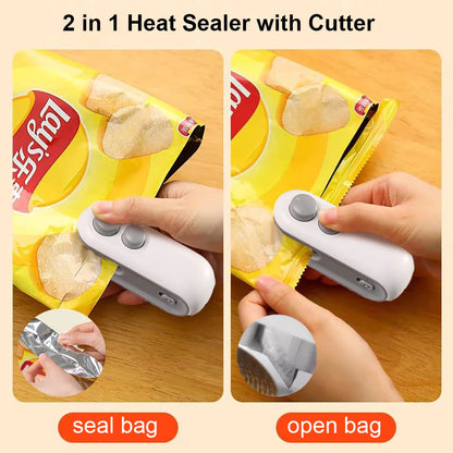 2-in-1 Mini Sealing Machine | USB Rechargeable Heat Sealer for Plastic Bags