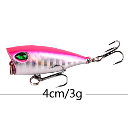 1Pcs 7cm 12g Popper Fishing Lure Hard Artificial Bait Topwater with 2 Treble Hooks Carp Fishing Lures Wobbler Crankbait Pesca