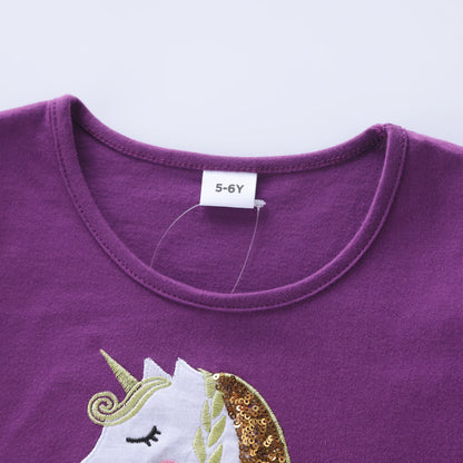 Girls' Unicorn Mesh Dress | Long Sleeve Autumn | Tamalaki