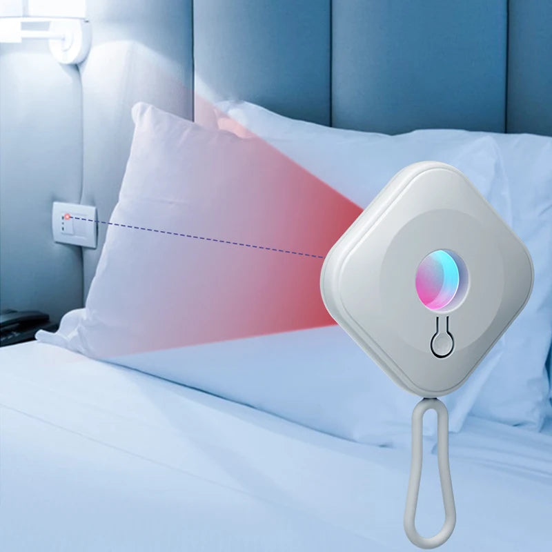 Détecteur de caméra infrarouge pour hôtel, scanner portable caché à sténopé, gadget de détection, protection de sécurité anti-espionnage avec lumière LED