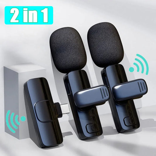 Microphone Lavalier sans fil Mini micro d'enregistrement audio vidéo portable pour iPhone Android Diffusion en direct Jeu Micro de téléphone