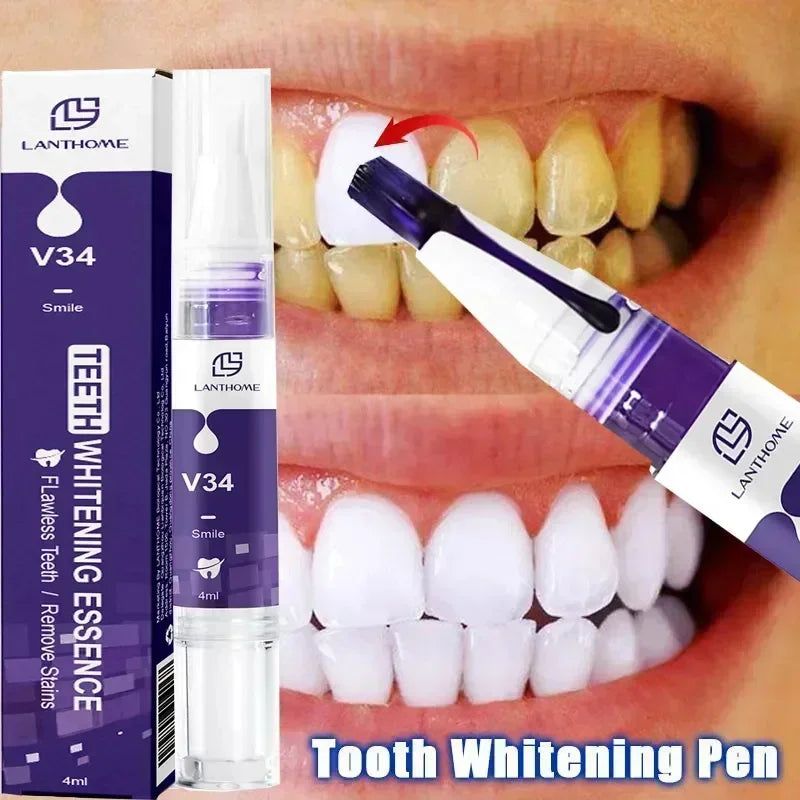 V34 Purple Teeth Whitening Toothpaste Remove Plaque Stains Cleaning Oral Hygiene Dental Bleach Tools Fresh Breath Beauty Health