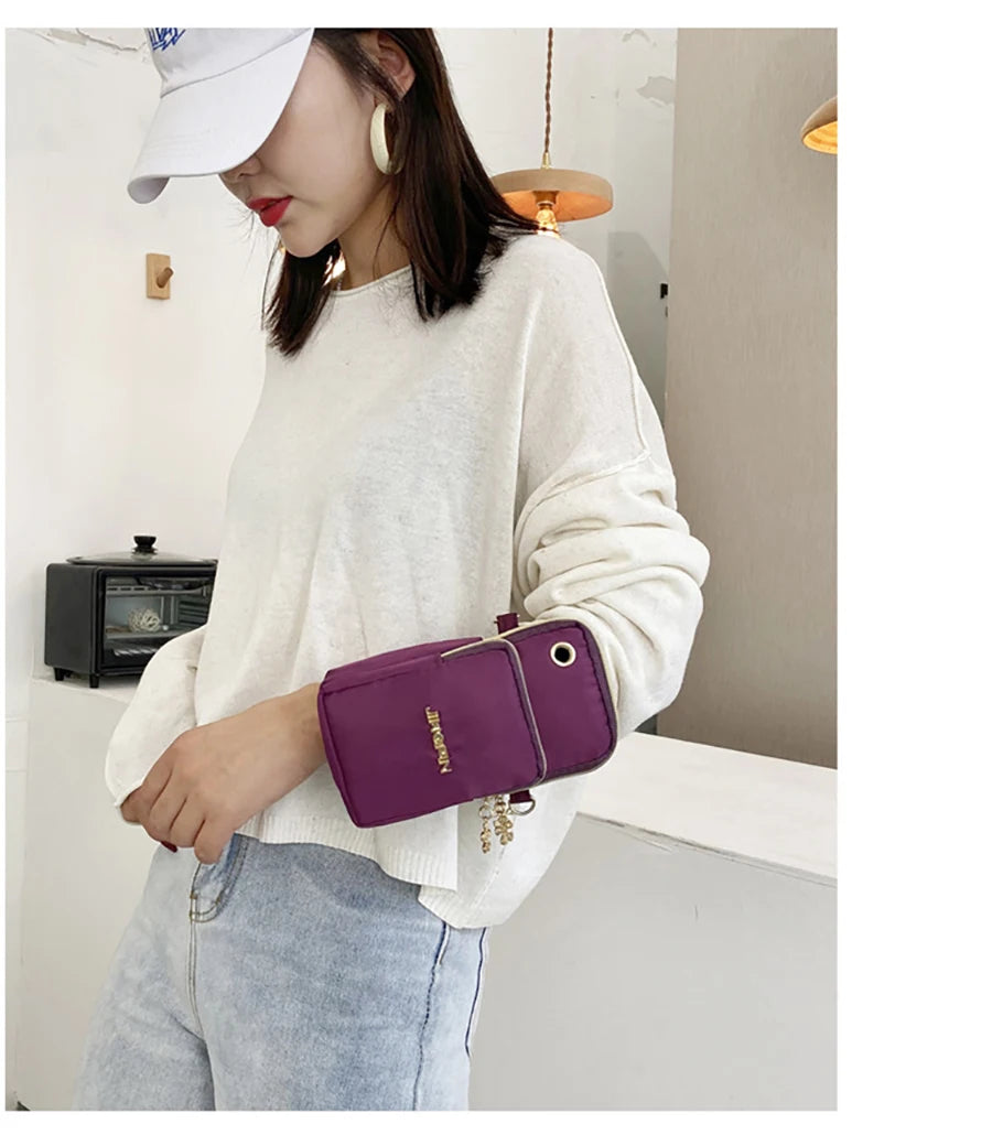 Buylor New Mobile Phone Crossbody Bags for Women Fashion Women Shoulder Bag Cell Phone Pouch, With Headphone Plug 3 Layer Wallet