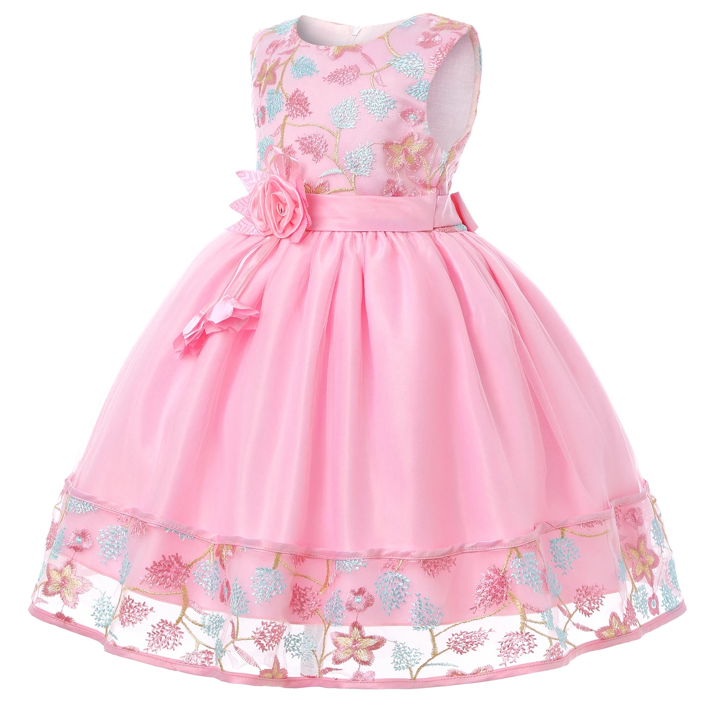 Robe de broderie européenne et américaine robe de soirée en dentelle pour fille robe de princesse en gaze filet pour enfant robe Pengpeng