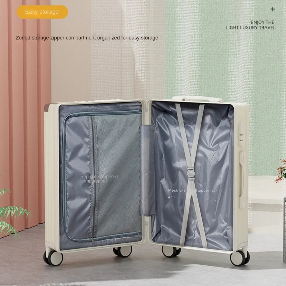 Fashion Travel Suitcase  with Cup holder Rolling Luggage Trolley Case Universal Wheel Carry-on Luggage Boarding Case 20 Inch