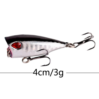 1Pcs 7cm 12g Popper Fishing Lure Hard Artificial Bait Topwater with 2 Treble Hooks Carp Fishing Lures Wobbler Crankbait Pesca