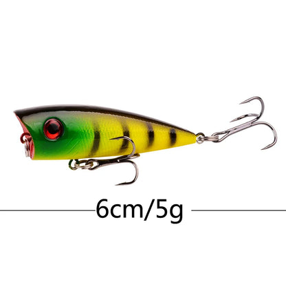 1Pcs 7cm 12g Popper Fishing Lure Hard Artificial Bait Topwater with 2 Treble Hooks Carp Fishing Lures Wobbler Crankbait Pesca