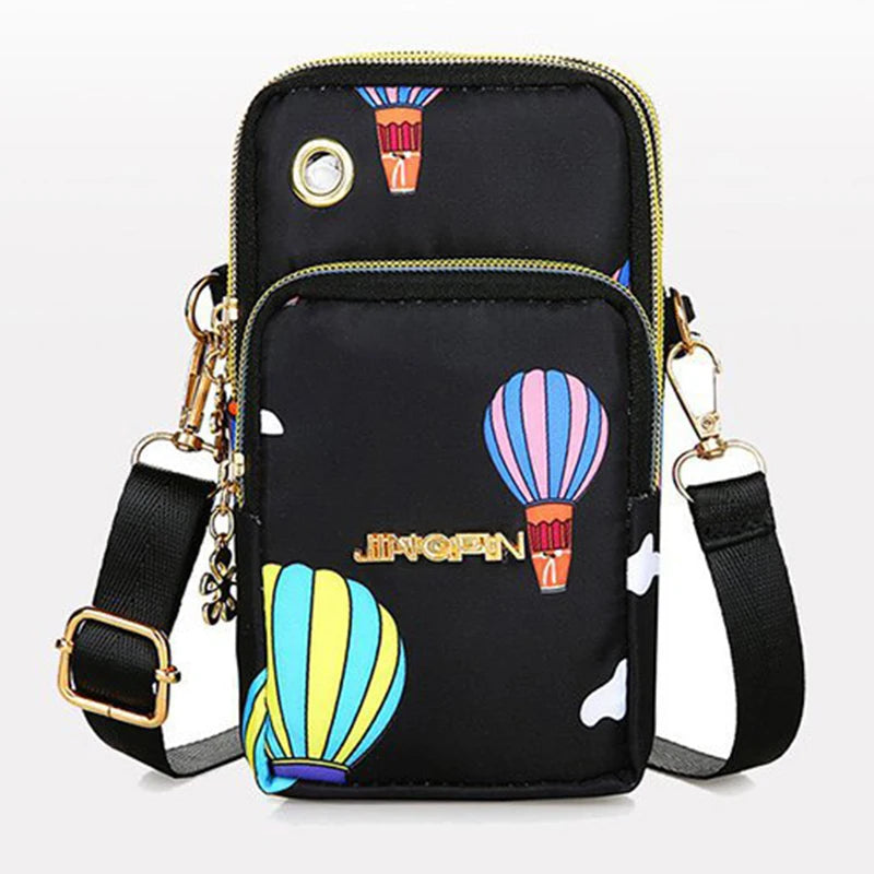 Buylor New Mobile Phone Crossbody Bags for Women Fashion Women Shoulder Bag Cell Phone Pouch, With Headphone Plug 3 Layer Wallet